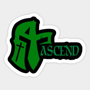 ASCEND Green with Cross Sticker